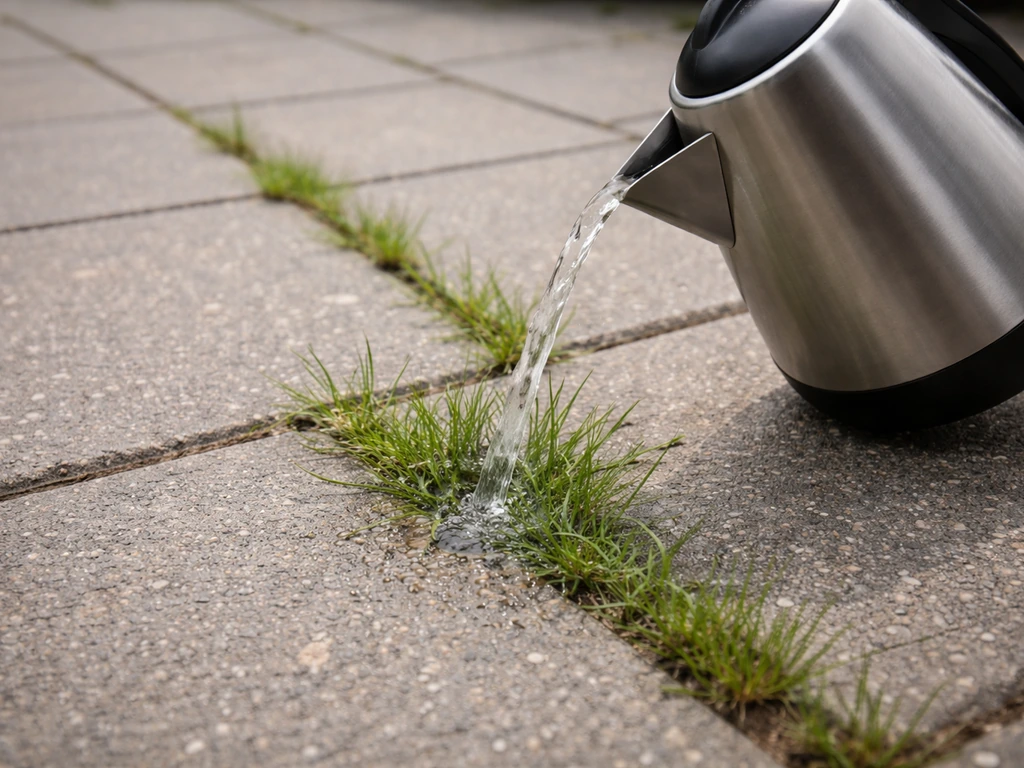 Gras tussen tegels verwijderen met kokend water: werkt het en hoe?