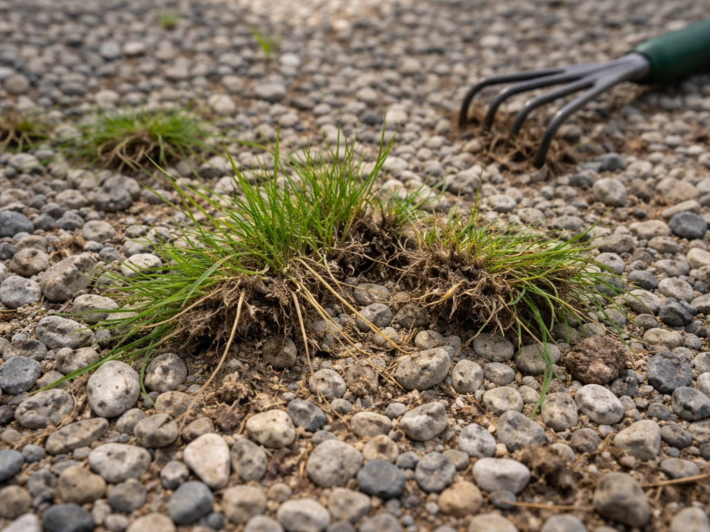 gras verwijderen uit grind