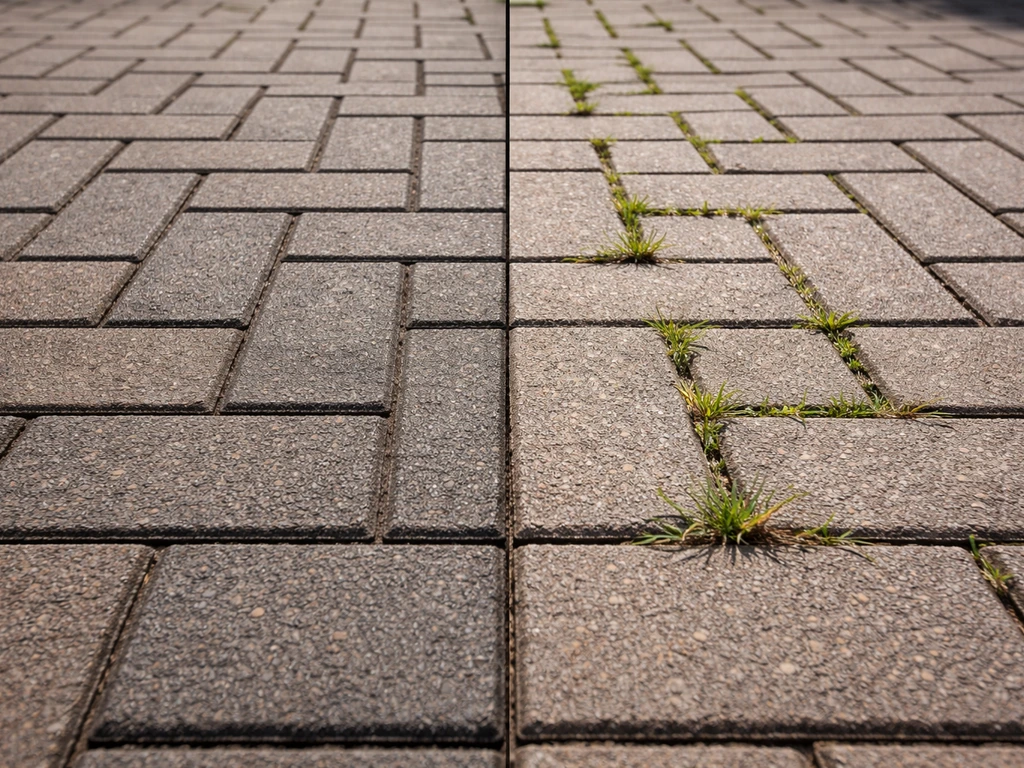 Grasvrij klinkerpad met nette, opgevulde voegen, met schoon en verzorgd straatbeeld