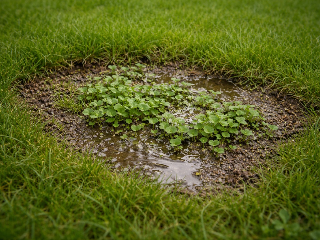 Waternavel in gras: oorzaken, snelle aanpak en herstelplan