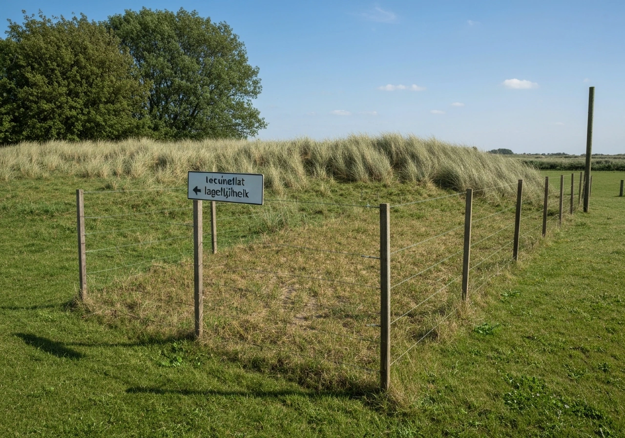 Ongelijk gazon met een lage plek, meetlat en meetlint op gras om hoogteverschil te tonen.